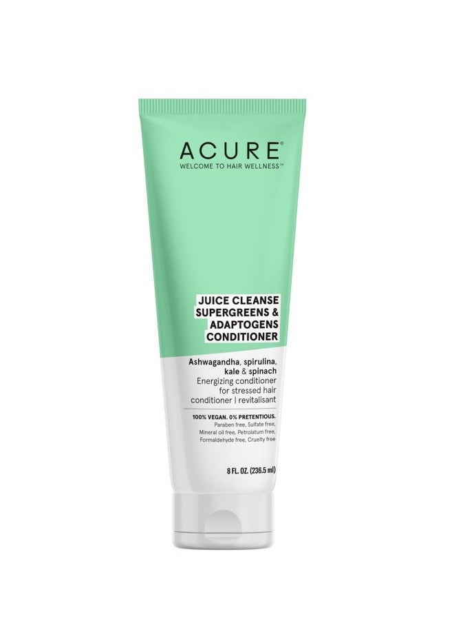 , Juice Cleanse Supergreens Adaptogens 100 Vegan Antioxidant For Stressed Hair Ashwagandha Spirulina Kale Spinach Brightens ReEnergizes Hair, Conditioner, 8 Fl Oz