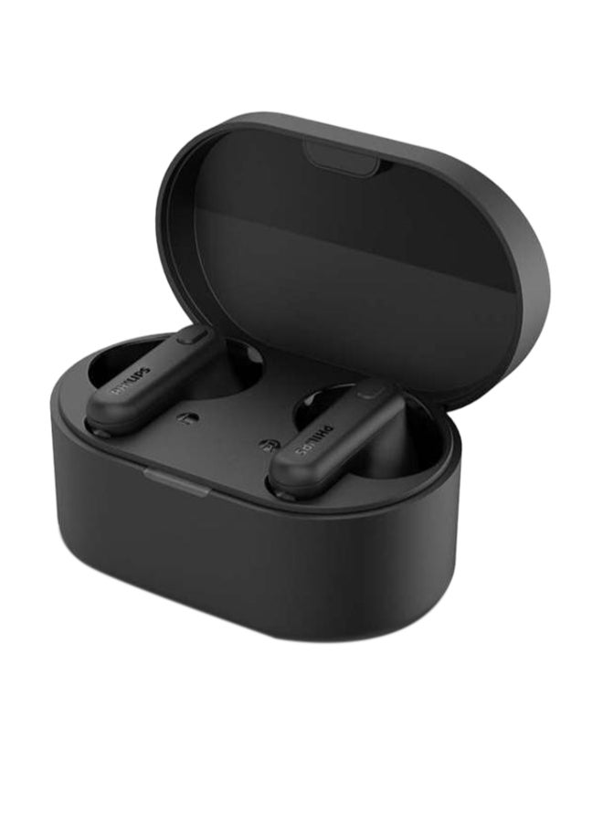 True wireless Earphones Black,15 hours play time,IPX4 splash/sweat resistant,6 mm drivers ,AI mic for clear call quality, Bluetooth version-5.3 Black