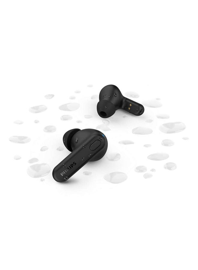 True wireless Earphones Black,15 hours play time,IPX4 splash/sweat resistant,6 mm drivers ,AI mic for clear call quality, Bluetooth version-5.3 Black