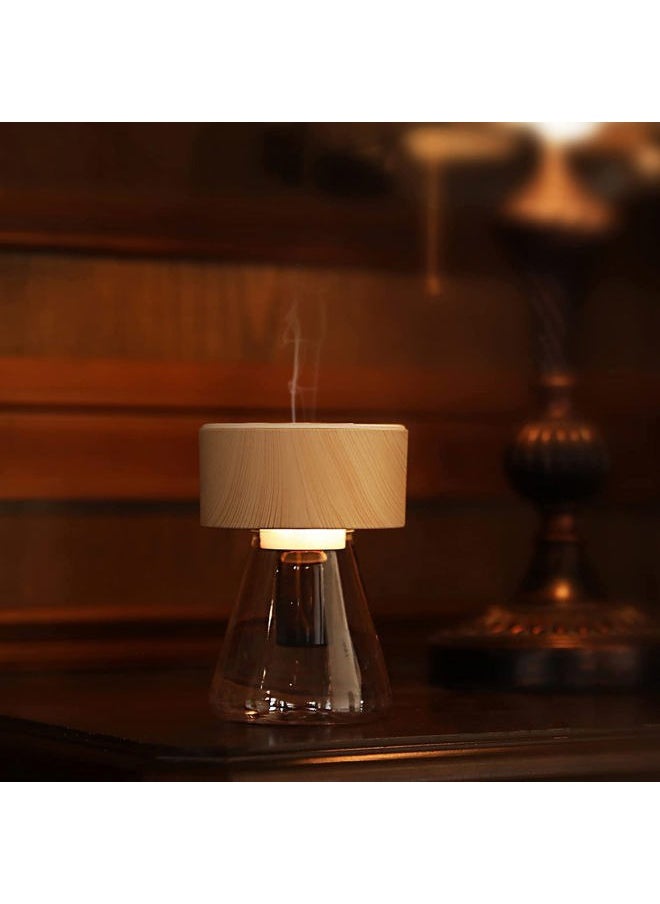 Twilight Aromatherapy Diffuser - Nebulizing Technology for Essential Oils, Optional LED Light, Waterless, Super Quiet, Portable, Battery Operated -Woodgrain