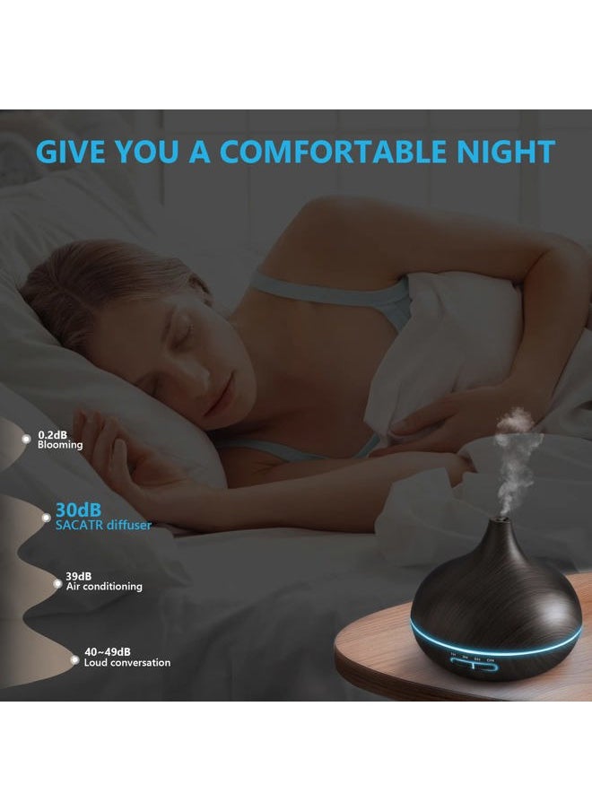 Diffusers for Essential Oils Large Room, 550ml Essential Oil Diffusers with Remote Control, Ultrasonic Oil Diffuser with Timer, 7 Colors Light for Bedroom
