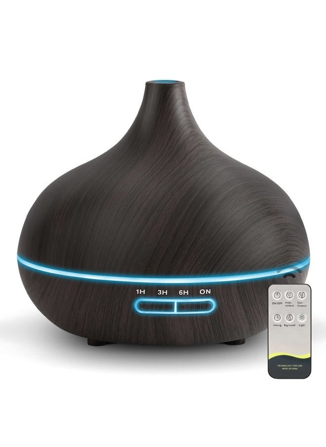 Diffusers for Essential Oils Large Room, 550ml Essential Oil Diffusers with Remote Control, Ultrasonic Oil Diffuser with Timer, 7 Colors Light for Bedroom
