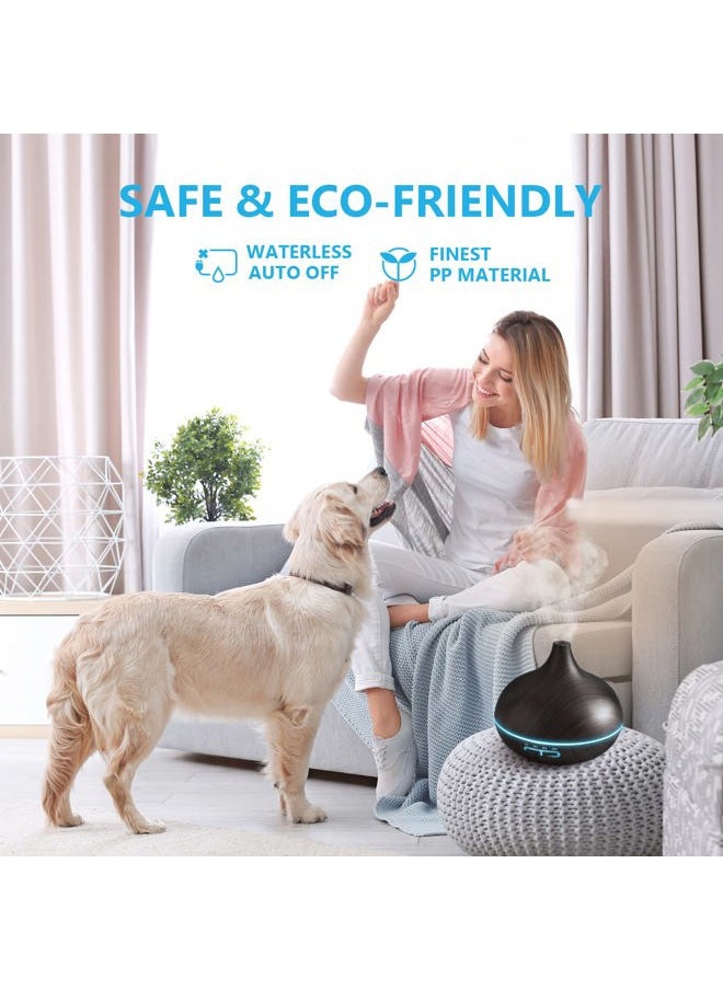 Diffusers for Essential Oils Large Room, 550ml Essential Oil Diffusers with Remote Control, Ultrasonic Oil Diffuser with Timer, 7 Colors Light for Bedroom