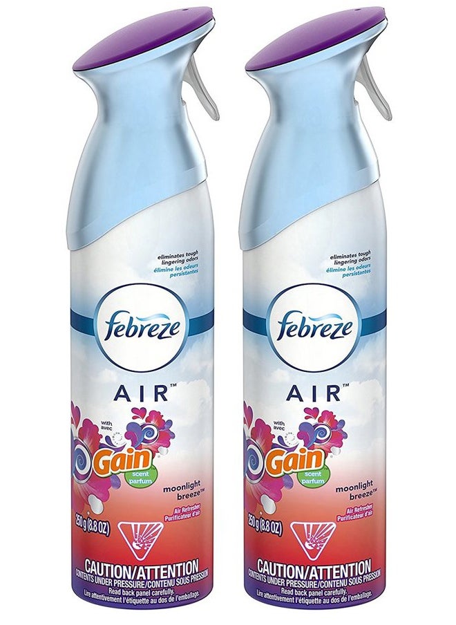 Air Refresher - with Gain Moonlight Breeze Scent - with New OdorClear Technology - Net Wt. 8.8 OZ (250 g) Per Bottle - Pack of 2 Bottles