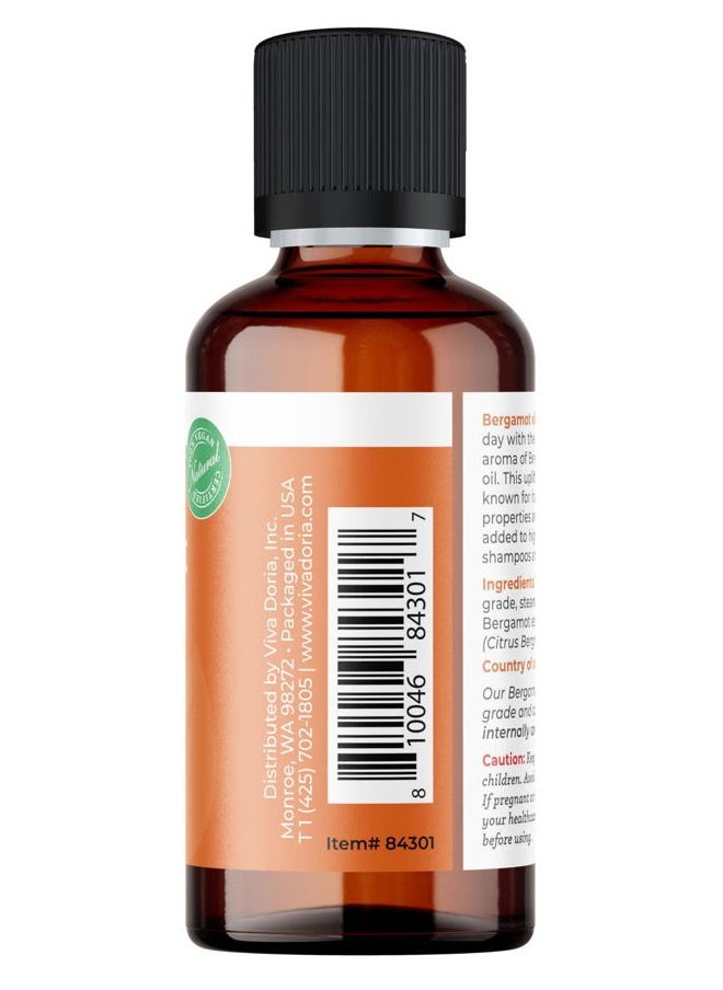 100% Pure Bergamot Essential Oil, Undiluted, Food Grade, Italian Bergamot Oil, 1 Fluid Ounce (30 mL) Natural Aromatherapy Oil