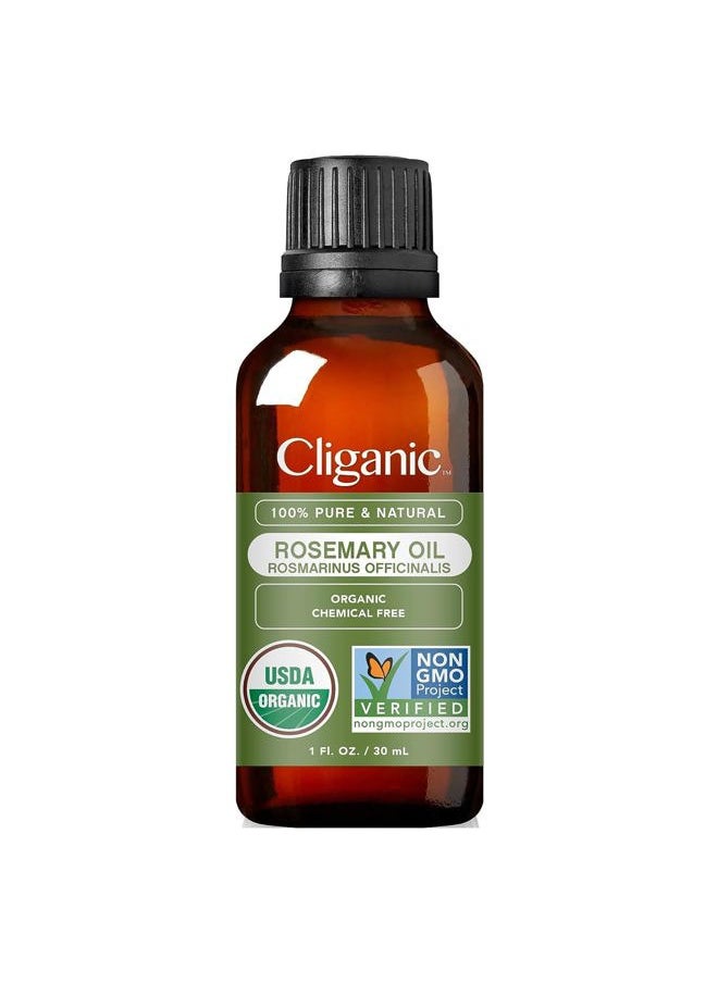 Organic Rosemary Essential Oil, 1oz - 100% Pure Natural Undiluted, for Aromatherapy | Non-GMO Verified (Packaging May Vary)