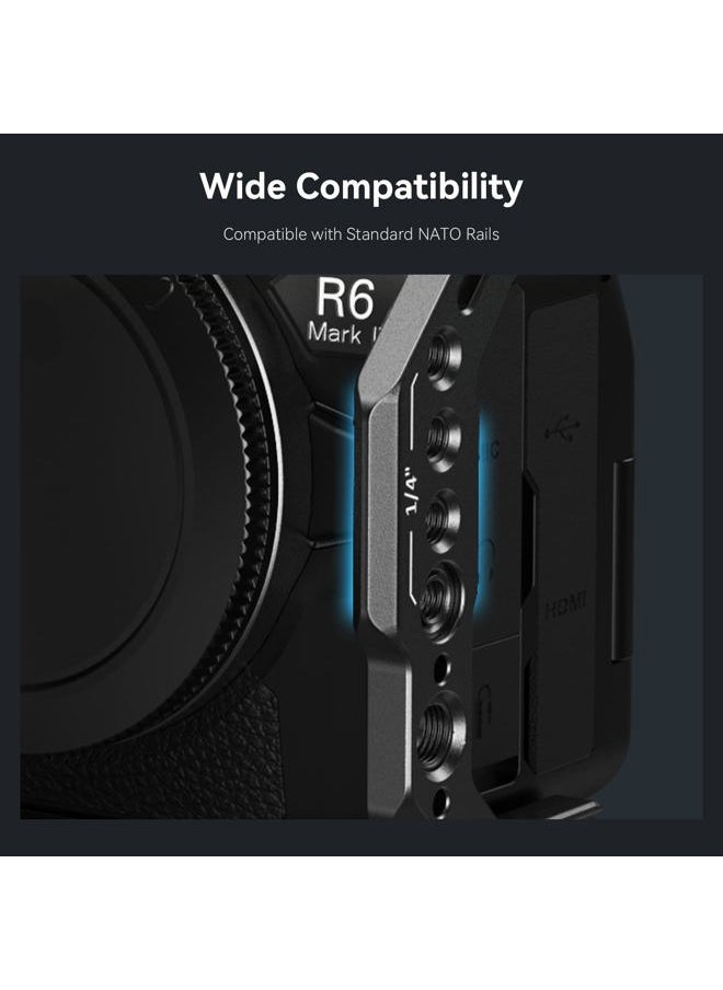 SmallRig Snap-On NATO Side Handle, Quick Lock Design, Up/Down Adjustable, Built-in Cold Shoe Mount, 1/4''-20 Thread Hole, Wrist Strap Hole - 4017