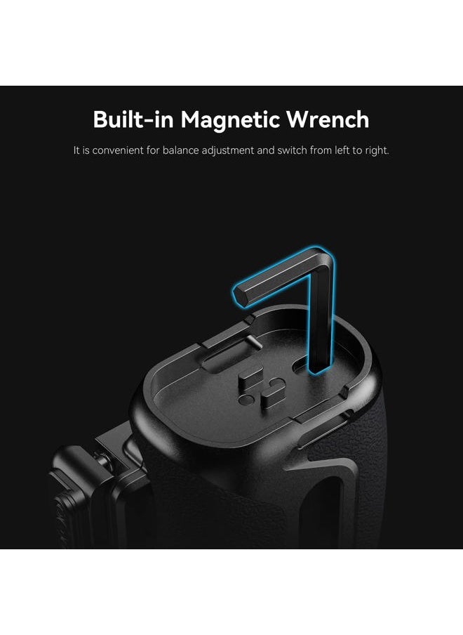 SmallRig Snap-On NATO Side Handle, Quick Lock Design, Up/Down Adjustable, Built-in Cold Shoe Mount, 1/4''-20 Thread Hole, Wrist Strap Hole - 4017