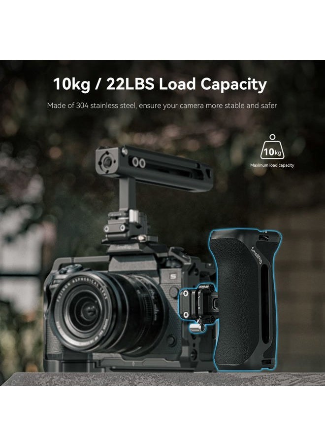 SmallRig Snap-On NATO Side Handle, Quick Lock Design, Up/Down Adjustable, Built-in Cold Shoe Mount, 1/4''-20 Thread Hole, Wrist Strap Hole - 4017