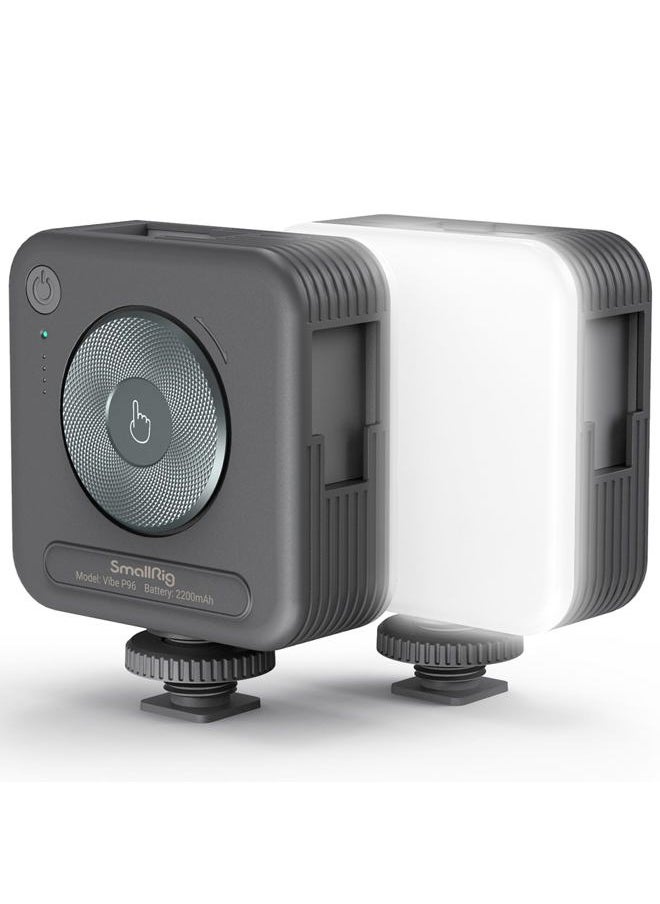 SmallRig P96 LED Video Light, Portable Camera Lights, 96 LED Beads for Photography Video Lighting, Rechargeable 2200mAh CRI 95+ 2700-6500K w 3 Cold Shoe