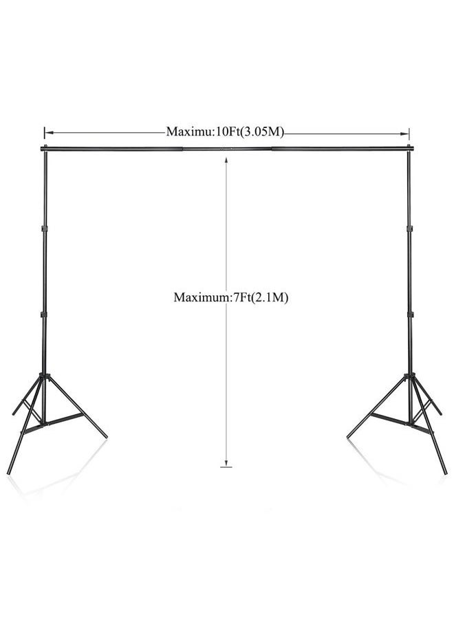 Photo Video Studio 10x7ft(WxH) Adjustable Backdrop Support System Kit Background Stand with Carry Bag