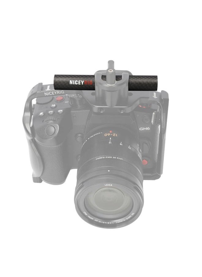 15mm Carbon Fiber Rod 4'' Short Rod for Camera Cage Rig, Top Handle, 15mm Rail Block [Pack of 2] - 554