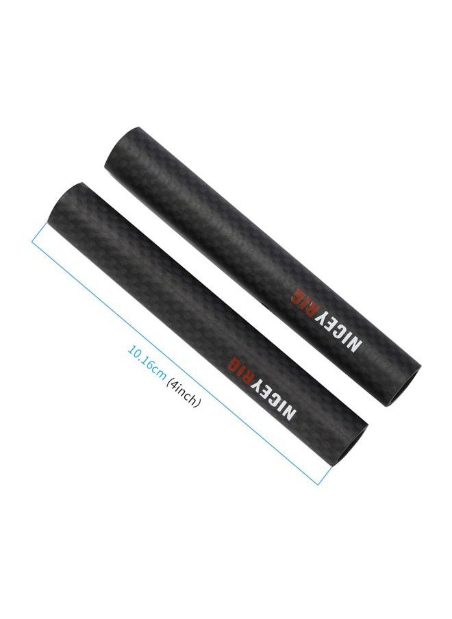 15mm Carbon Fiber Rod 4'' Short Rod for Camera Cage Rig, Top Handle, 15mm Rail Block [Pack of 2] - 554