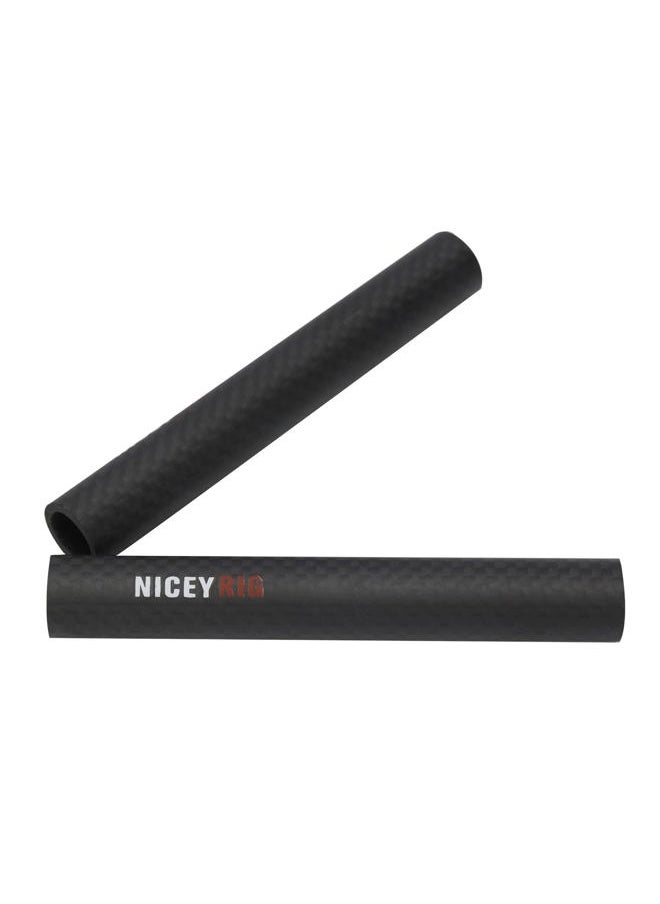 15mm Carbon Fiber Rod 4'' Short Rod for Camera Cage Rig, Top Handle, 15mm Rail Block [Pack of 2] - 554