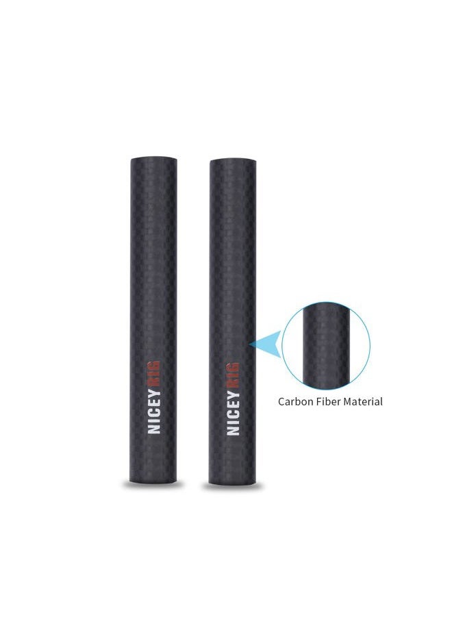 15mm Carbon Fiber Rod 4'' Short Rod for Camera Cage Rig, Top Handle, 15mm Rail Block [Pack of 2] - 554