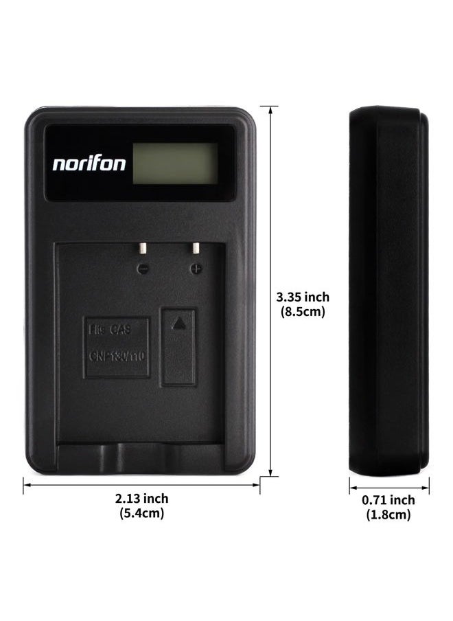 NP-130 LCD USB Charger for Casio Exilim EX-10, EX-H30, EX-H35, EX-ZR100, EX-ZR1000, EX-ZR1100, EX-ZR1200, EX-ZR200, EX-ZR300, EX-ZR310, EX-ZR320, EX-ZR400, EX-ZR700, EX-ZR800 Camera and More