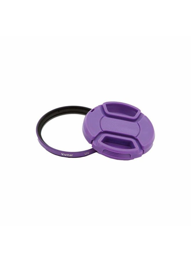 52mm UV Filter and Snap-On Lens Cap, Purple