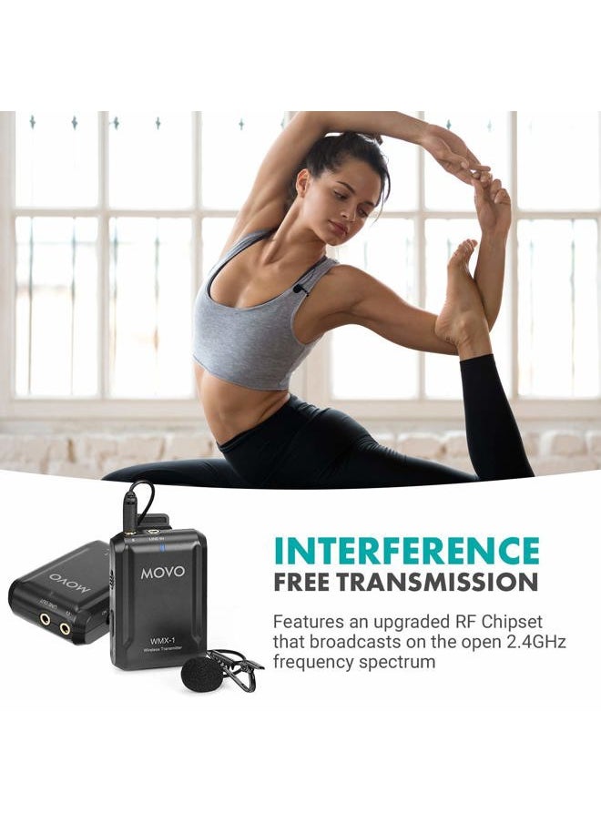 WMX-1-DUO 2.4GHz Dual Wireless Lavalier Microphone System, Compatible with DSLR Cameras, Camcorders, iPhone, Android Smartphones, and Tablets, 200ft Audio Range, Great for Teaching Tutorials