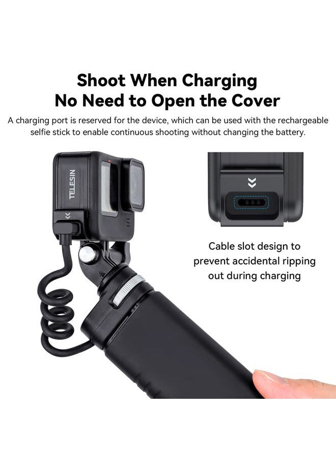 G2 Upgraded Battery Door Cover for GoPro 13 12 11 10 9, Water Snow Resistant Protective Case Charger Type-C Charging Mount for Go Pro Hero 13 Hero 12 Hero 11 Hero 10 Hero 9 Black Accessories