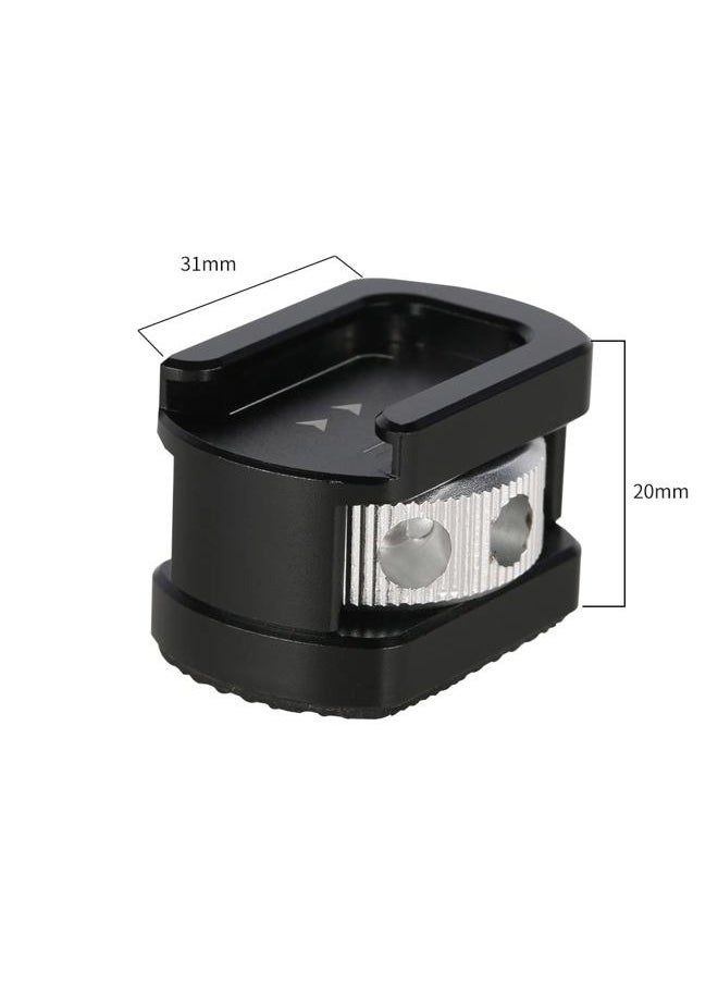 Cold Shoe Adapter for 1/4''-20 Thread, Thumbscrew Easy Mounting Cold Shoe Base for Microphone Flash LED Video Light - 499
