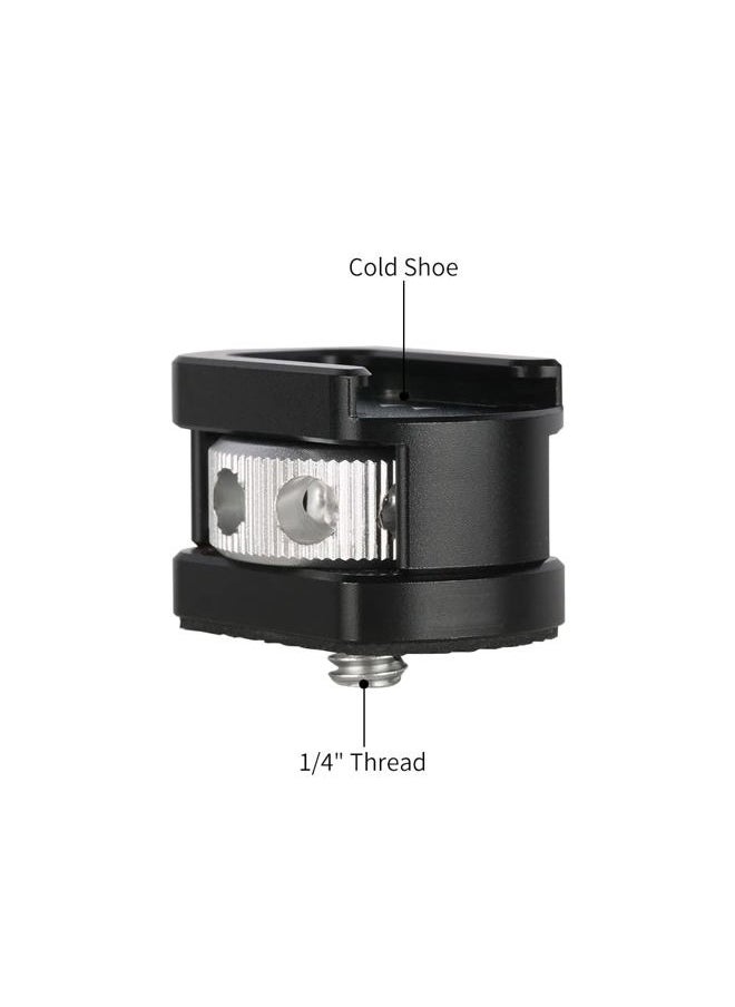 Cold Shoe Adapter for 1/4''-20 Thread, Thumbscrew Easy Mounting Cold Shoe Base for Microphone Flash LED Video Light - 499