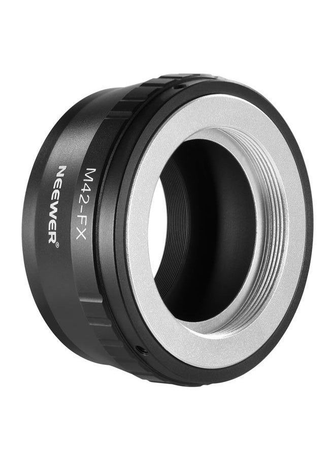 M42 to Fuji X Lens Mount Adapter Compatible with M42 Lens to Fujifilm X Series Mirrorless Camera X-T2 X-T3 X-T5 X-T20 X-Pro3 X-Pro2 etc, Matte Black Interior, Manual Focus Only, M42-FX