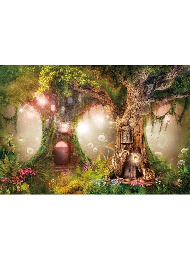 10x6.5FT Enchanted Garden Backdrop Magic Tree House Fairy Tale Wonderland Woodland Background Wedding Baby Shower Birthday Party Banner Cake Smash Decorations Studio Portrait Photobooth Prop
