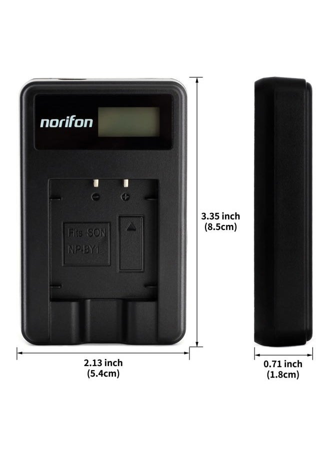 NP-BY1 LCD USB Charger for Sony HDR-AZ1 Camera and More
