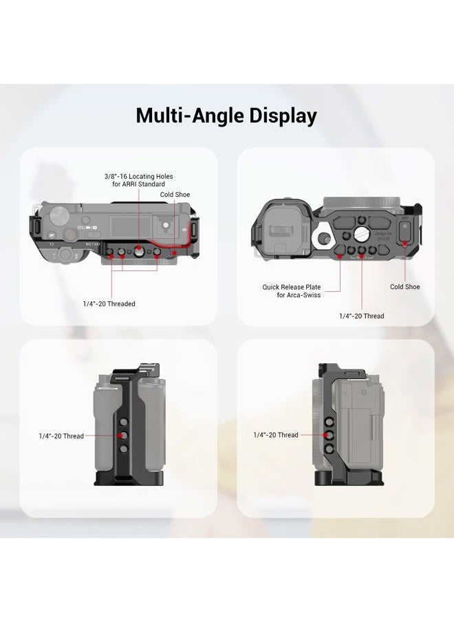SmallRig Cage with Built-in Quick Release Plate for Arca-Swiss and Cold Shoe for Sony ZV-E10-3531