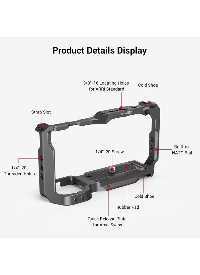 SmallRig Cage with Built-in Quick Release Plate for Arca-Swiss and Cold Shoe for Sony ZV-E10-3531