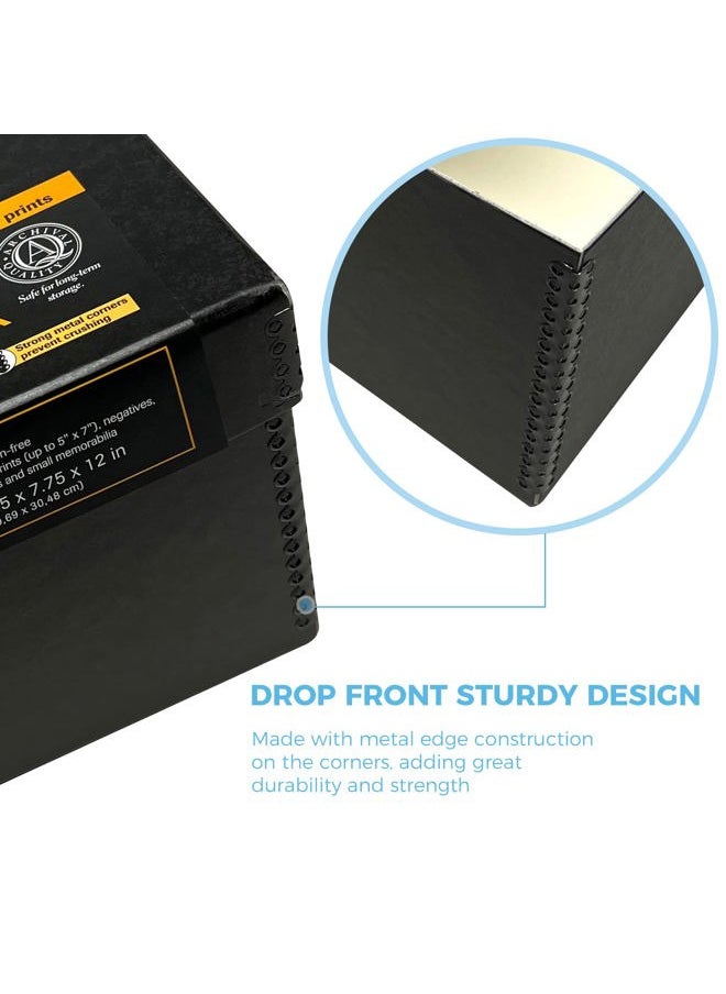 Archival Photo Storage Box, Holds up to 1100 of 5x7 Pictures, 4x6 Photograph Container with Removable Lid. Preserve Snapshot, Negatives, Prints, Films, Card, 5
