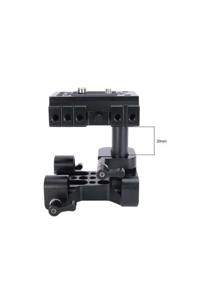 15mm Rod Rail Riser Support System for Manfrotto Standard, 29mm Height Adjustment Universal for DSLR Shoulder Rig, Lens Support, Follow Focus - 546