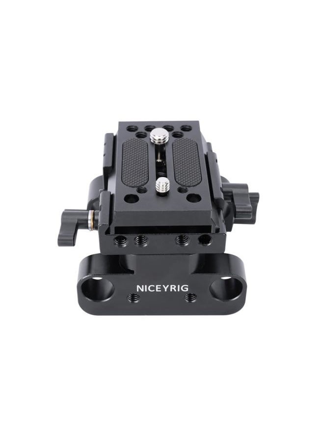 15mm Rod Rail Riser Support System for Manfrotto Standard, 29mm Height Adjustment Universal for DSLR Shoulder Rig, Lens Support, Follow Focus - 546