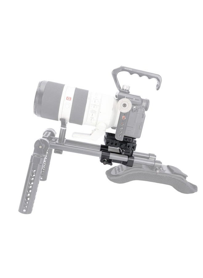 15mm Rod Rail Riser Support System for Manfrotto Standard, 29mm Height Adjustment Universal for DSLR Shoulder Rig, Lens Support, Follow Focus - 546