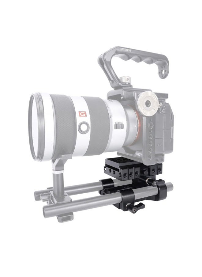 15mm Rod Rail Riser Support System for Manfrotto Standard, 29mm Height Adjustment Universal for DSLR Shoulder Rig, Lens Support, Follow Focus - 546