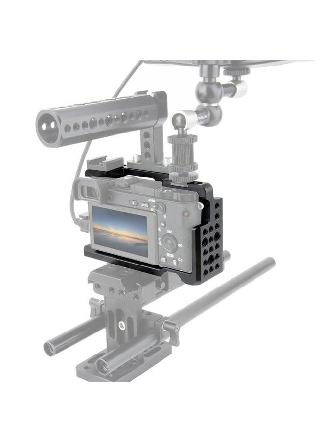 Camera Cage for Sony A6300 A6400 A6100 A6000 with 1/4 Thread and Cold Shoe - 083