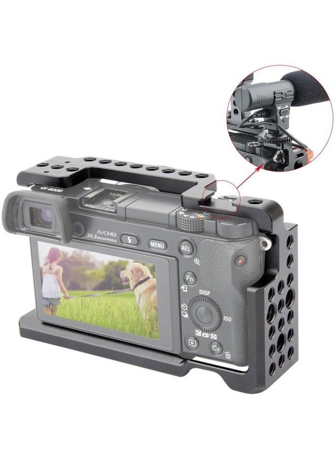 Camera Cage for Sony A6300 A6400 A6100 A6000 with 1/4 Thread and Cold Shoe - 083
