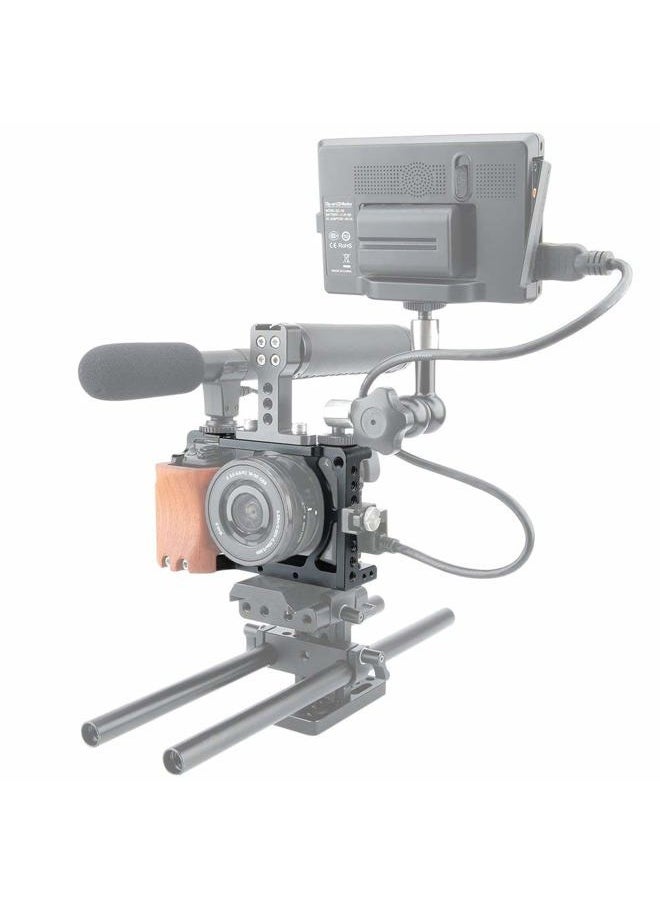 Camera Cage for Sony A6300 A6400 A6100 A6000 with 1/4 Thread and Cold Shoe - 083