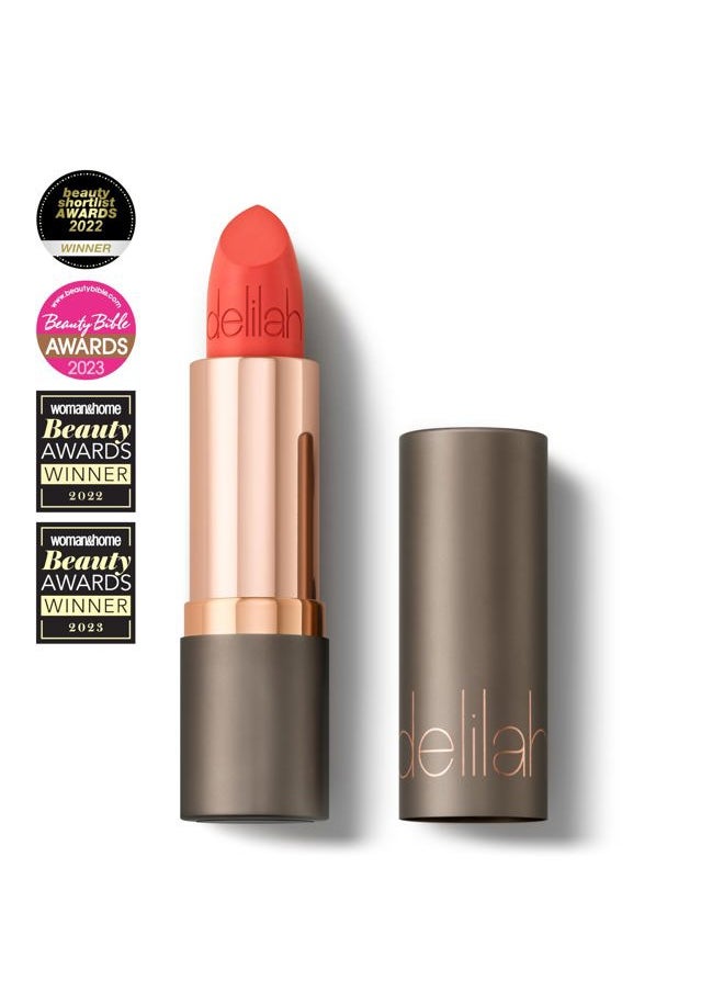 delilah - Colour Intense Cream Lipstick - Tango - Rich Pigmented - Long Lasting, Hydrating, Velvety Creamy Lipstick For Women - Silky Matte Finish - Infused with Vitamin E - Vegan - 3.7g / 0.13 Oz