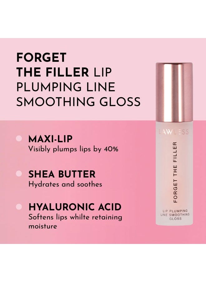 Lawless Women's Forget The Filler Lip Plumper Line Gloss, Rosy Outlook, Pink, 0.11 Fl Oz (Pack of 1)