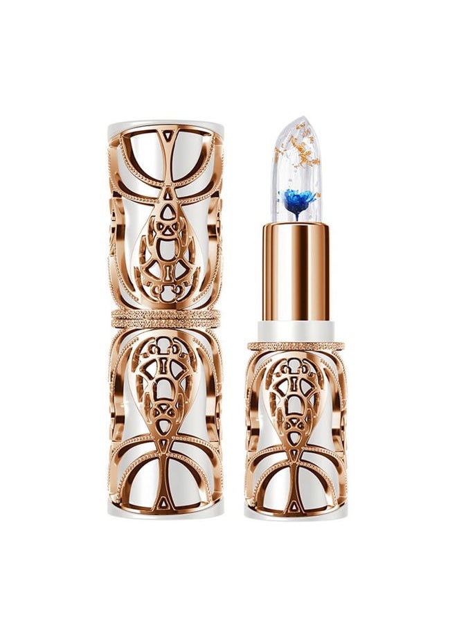 Crystal Flower PH Lip Balm Color Changing Magic Lipstick Jelly Flower Luxury Lip Balm Mood Lipstick Color Changing Long Lasting Nutritious Lip Gloss Clear Lipstick
