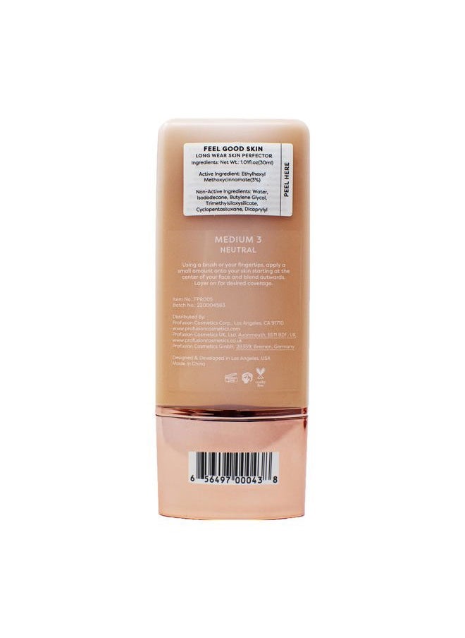 Lightweight Liquid Foundation for a Flawless and Elegant Radiance, Breathable Makeup for Improves Uneven Skin Tone, Cruelty-Free - Medium 3