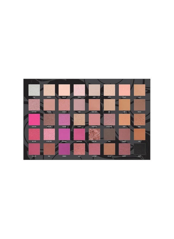 Love Fest Pressed Pigment Palette - 40 Playful Party Colors With Matte, Shimmer, Glitters - Flawless Long-Lasting Bold Makeup