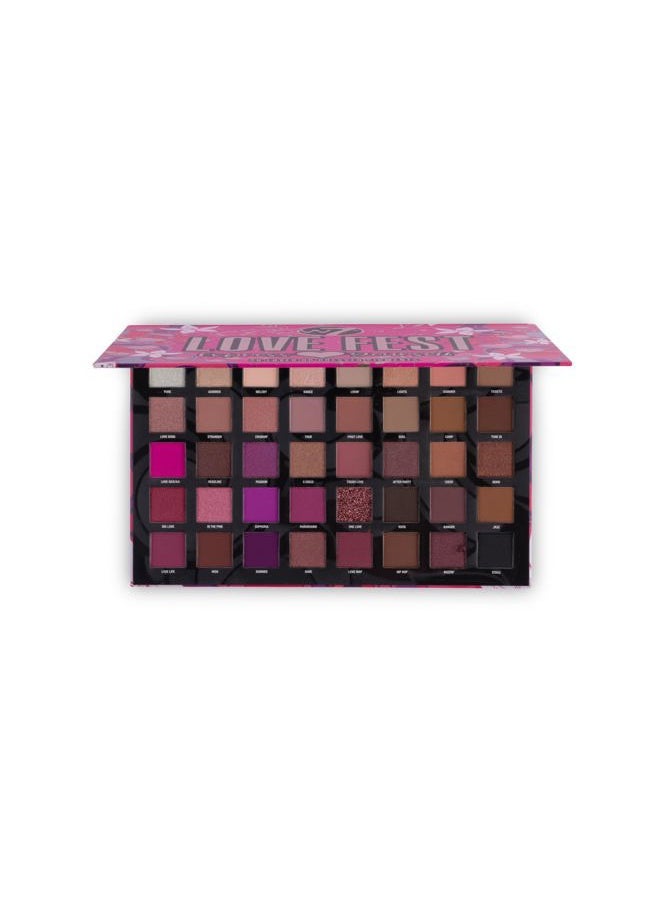 Love Fest Pressed Pigment Palette - 40 Playful Party Colors With Matte, Shimmer, Glitters - Flawless Long-Lasting Bold Makeup