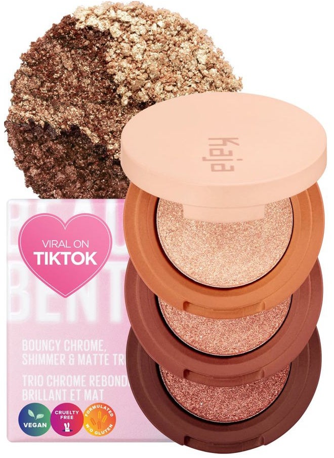 Eye Bento Collection - Bouncy Eyeshadow Trio | Gilded Bronze Tones, Travel Size, 03 Toasted Caramel, 2019 Allure Best of Beauty Award, 0.03 Oz