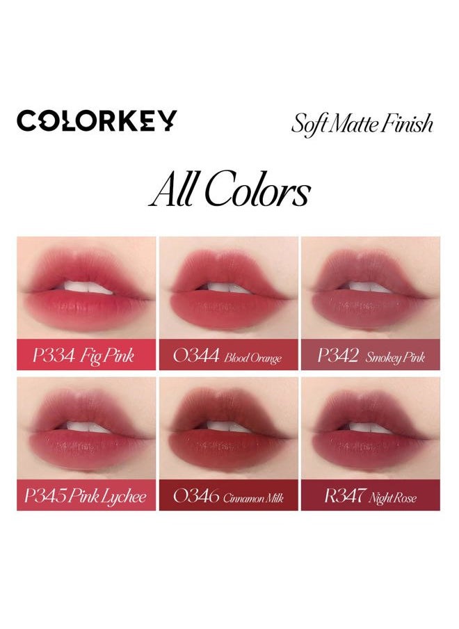 Soft Matte Water Lip Tint, Matte Finishs, Long-Lasting, Moist Fit Without Stickiness, Moisturized, Waterproof, Liquid Lipstick, Nude lip color (R303 Mist Thorns)