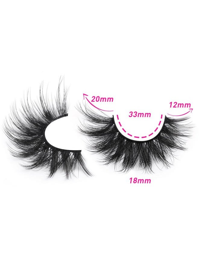False Eyelashes Fluffy Mink Lashes 20 mm Cat Eye Lashes Long 5D Wispy Dramatic 10 Pairs Pack