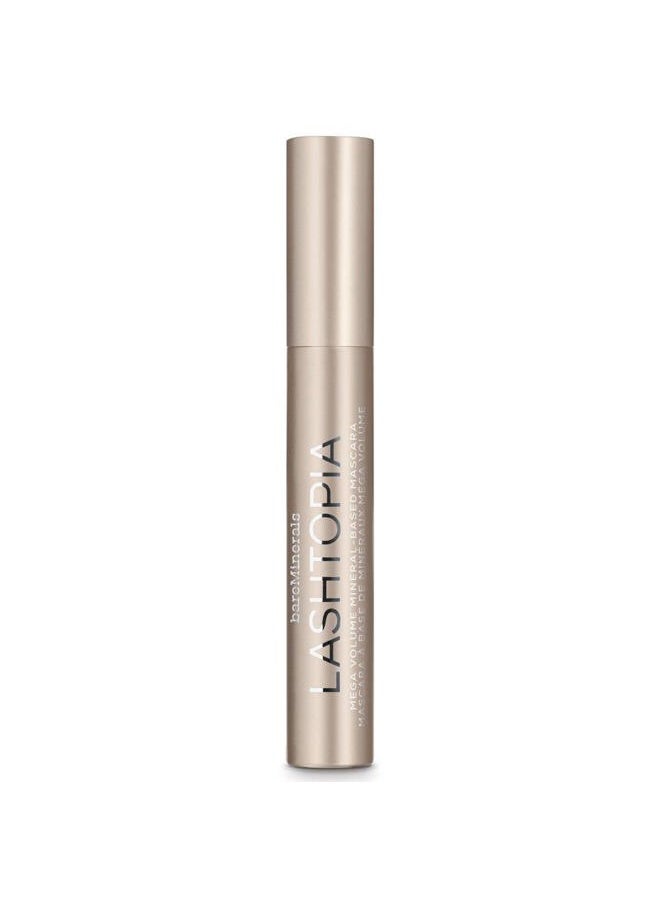 Lashtopia Mega Volume Mineral-Based Black Mascara, Volumizes Eyelashes, Nourishing + Conditioning, Smudge + Clump-Resistant, Vegan