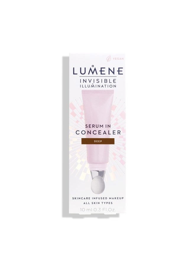 Invisible Illumination Serum in Concealer - Vitamin E Hydrating Concealer - Lightweight Color Corrector for Dark Circles - Multi-Use Makeup Hybrid - Deep (10ml)