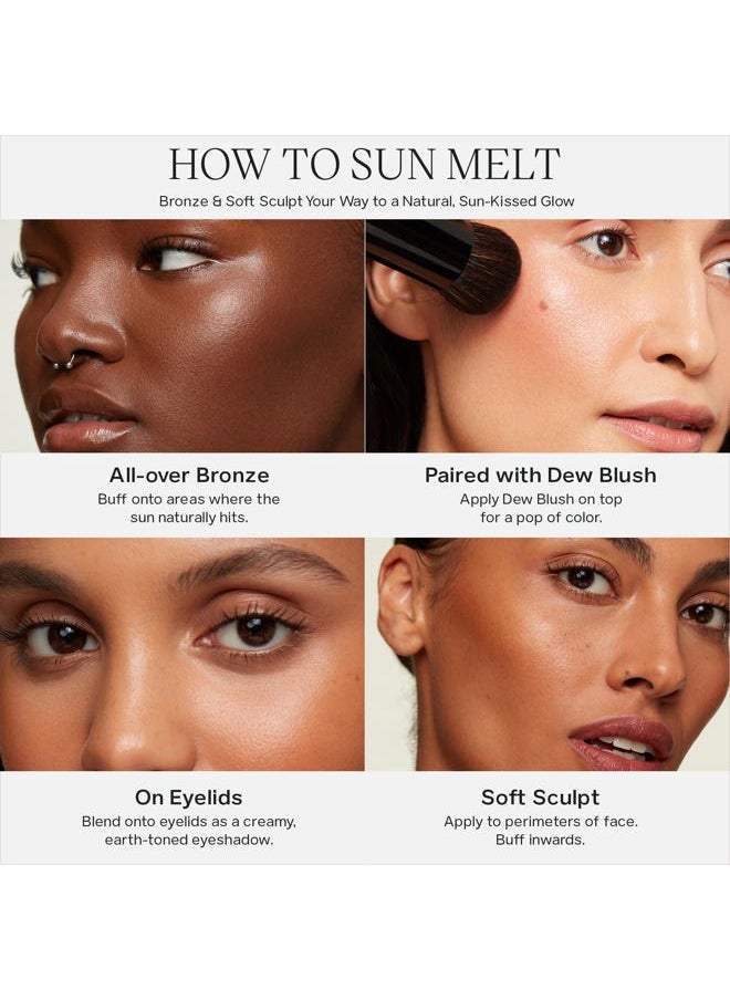 Sun Melt Bronzer - Buildable Cream-Balm Bronzer For Face Sculpting - Cream Contour with Velvet Finish - Dark Bronze (1 oz)